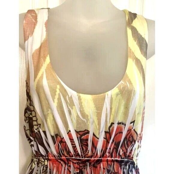 Sam & Max Jungle Print Maxi Dress L Leopard Rose Butterfly Boho Colorful - Picture 7 of 12